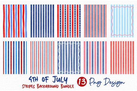 4th of July Stripes Background Bundle