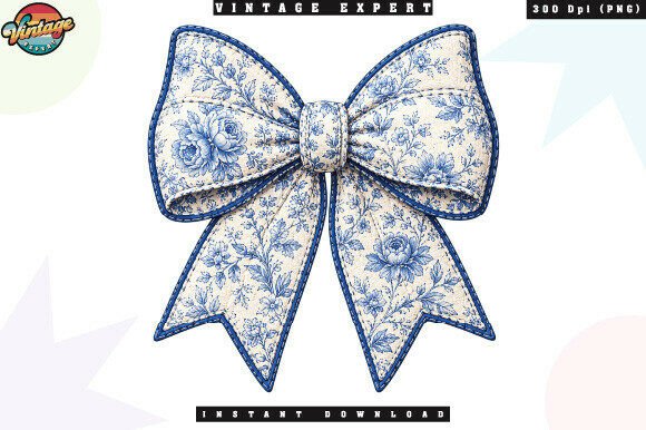 Blue Floral Coquette Bow Patchwork PNG: A Guide to Quality and Usage