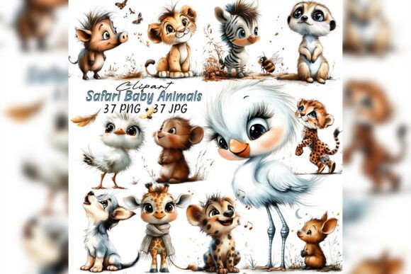 Bringing the Jungle Home: The Charm of Whimsical Safari Baby Animals Clipart