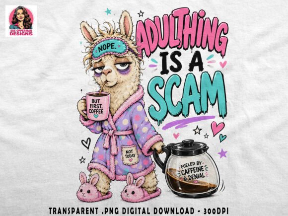 Coffee Llama PNG Scam Quote: Evaluating a Humorous Digital Design