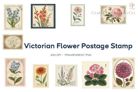 Enhancing Paper Crafts with Victorian Flower Postage Stamp Stickers