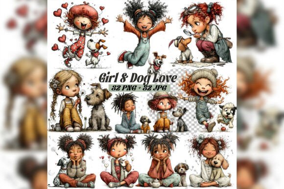 Evaluating the Whimsical Girl Dog Love Clipart Set for Creative Projects
