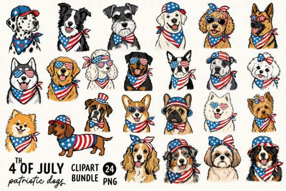 Integrating the 4th of July Patriotic Dogs Bundle PNG into Your Summer Design Workflow