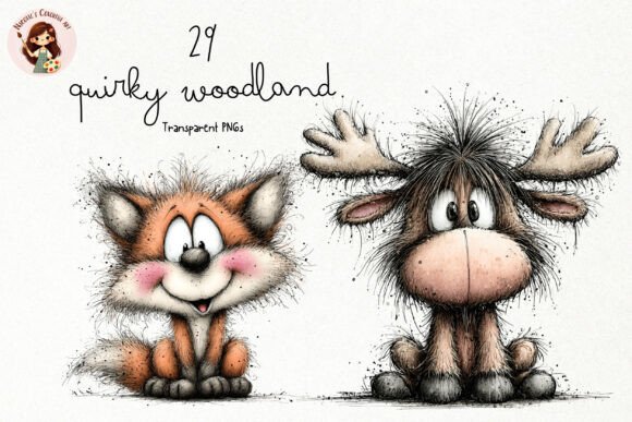 Quirky Woodland Animals PNG Clipart