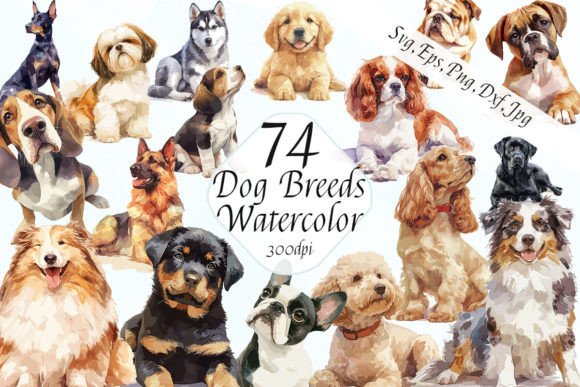 Unlocking Creativity with the Watercolor Dog Breeds Clipart Svg Bundle