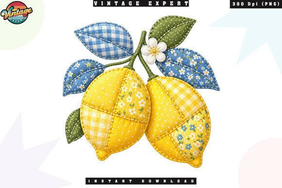 Vintage Summer Lemon Patchwork PNG Design Guide